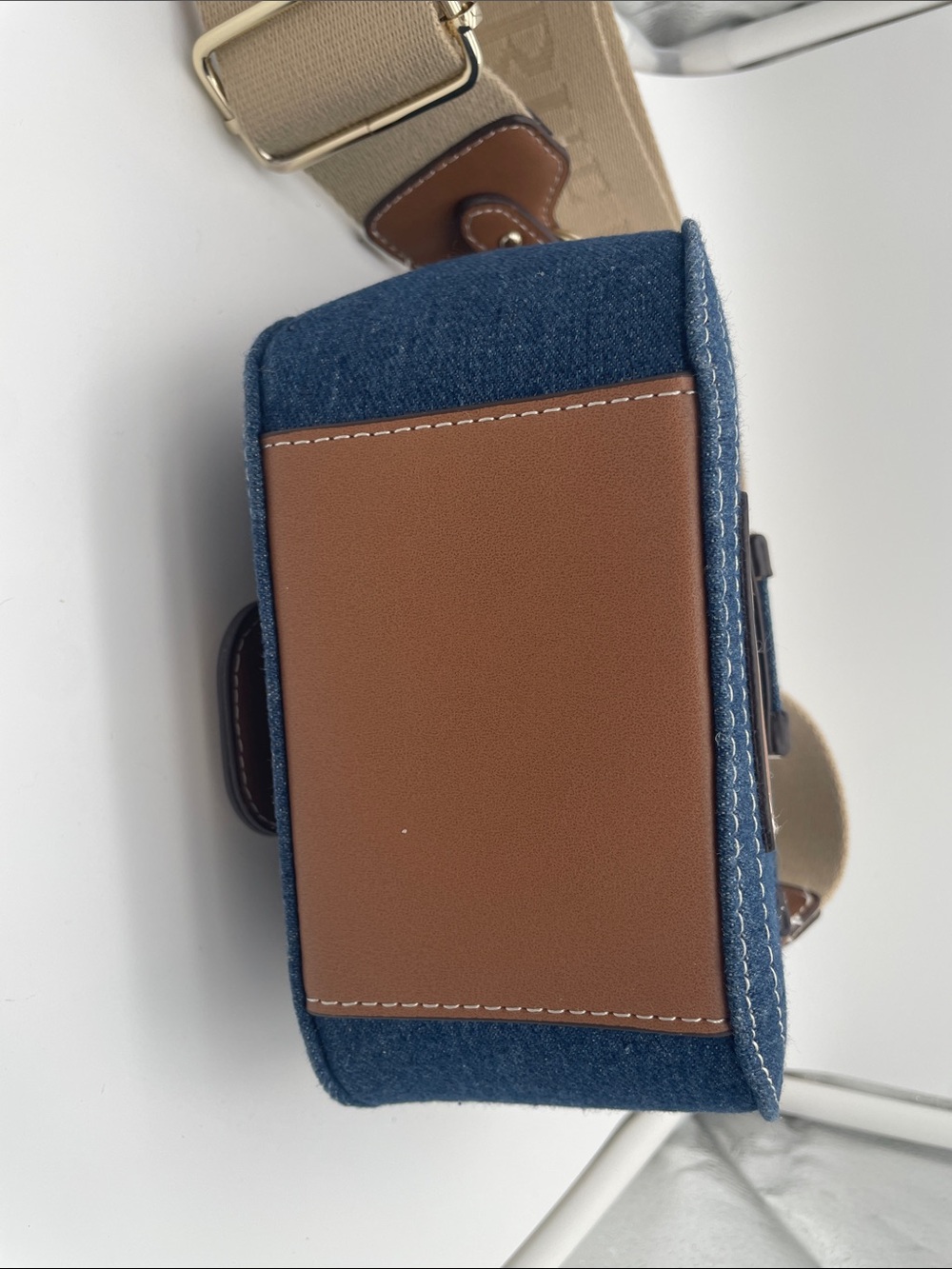 NWOT True Religion Denim Crossbody Horseshoe Logo Mini Messenger Purse Y2K 90s - Picture 5 of 7